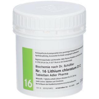 Adler Schüssler Salze Nr. 16 Lithium chloratum D12