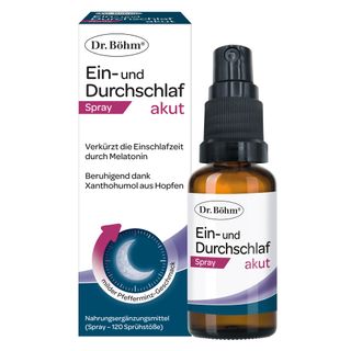 Dr. Böhm® Ein- und Durchschlaf Spray akut - schnelle Schlafhilfe mit Melatonin & beruhigendem Hopfen