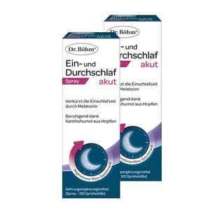 Dr. Böhm® Ein- und Durchschlaf Spray akut - schnelle Schlafhilfe mit Melatonin & beruhigendem Hopfen
