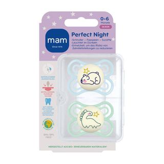 MAM Perfect Night Silikonschnuller 0-6 Monate, blau/beliebige Farbe