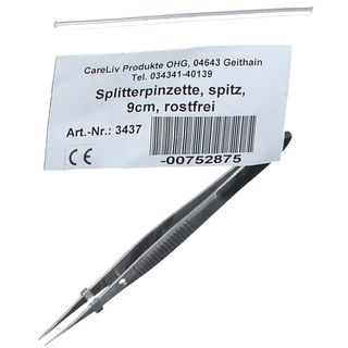 Splitterpinzette Spitz 9 cm rostfrei