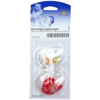 Baby-Frank® Beruhigungssauger 0-6 Monate Kirschform weiß / rot
