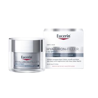Eucerin® Hyaluron-Filler + 3x Effect Straffende Nachtpflege – Anti-Aging Nachtcreme mit Hyaluronsäure und Dexpanthenol für glattere Haut über Nacht