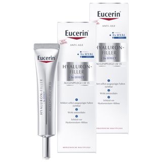 Eucerin® Hyaluron-Filler + 3x Effect Augenpflege LSF 15 – Anti-Aging Augencreme mit Hyaluronsäure, mildert Krähenfüße und schützt mit UVA-Schutz