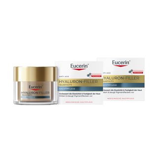 Eucerin HYALURON-FILLER + ELASTICITY Nachtpflege – Anti Aging Gesichtscreme für glattere Haut – Antifaltencreme gegen Altersflecken
