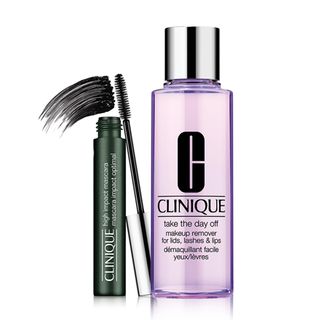 CLINIQUE Take The Day Off Makeup Remover For Lids, Lashes & Lips Make-up-Entferner + 	CLINIQUE High Impact™ Mascara für empfindliche Augen