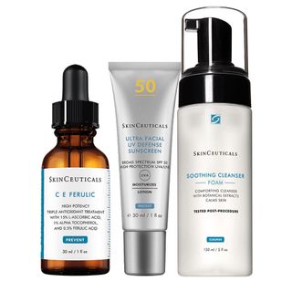 SkinCeuticals ULTRA FACIAL UV DEFENSE LSF 50 + SkinCeuticals C E FERULIC + Skinceuticals sanfter Reinigungschaum