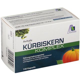 Avitale Kürbiskern-Komplex-Kapseln mit Brennnessel und Sägepalme, Zink+Selen