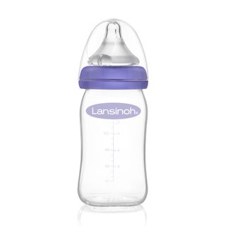 Lansinoh mOmma Glas Babyflasche 160ml mit Natural Wave Silikonsauger S
