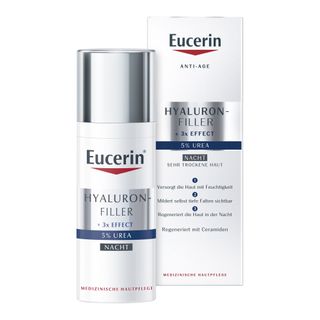 Eucerin Hyaluron-Filler 5% Urea Nachtpflege – mildert sichtbar tiefe Falten und regeneriert die Haut nachts