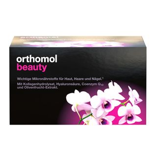 Orthomol Beauty für Frauen - für Haut, Haare und Nägel, mit Hyaluronsäure, Kollagen und Coenzym Q10 - Nachfüllpackung mit Trinkampullen