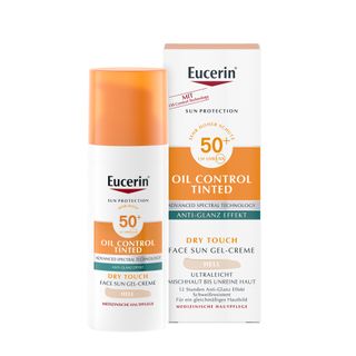 Eucerin® Oil Control Tinted Face Sun Gel-Creme mit LSF 50+ – getönter Sonnenschutz für fettige und unreine Haut – Hell
