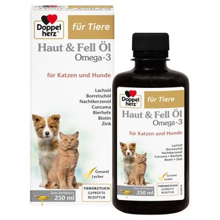 Doppelherz für Tiere Haut & Fell Öl Omega-3 für Katzen und Hunde