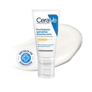 CeraVe Feuchtigkeitsspendende Gesichtscreme mit LSF 50 – für normale bis trockene Haut + CeraVe Schäumendes Reinigungsgel 20ml GRATIS