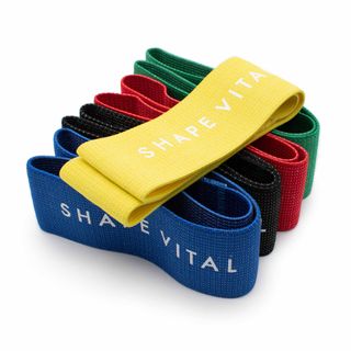 SHAPEVITAL Widerstandsband Fitnessbänder Loops aus Textil | 5 Stärkegrade | hautfreundlich