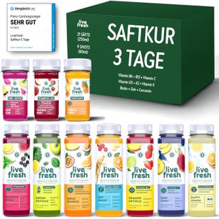 LiveFresh Saftkur 3 Tage - 21 Säfte (250ml) & 9 Shots (60ml)