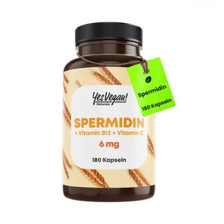 6 mg Spermidin hochdosiert pro Kapseln (180 Kapseln = 6 Monate) Spermidin Kapseln + Vitamin C + B12