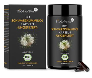 BIOLAVIVA Premium BIO-Schwarzkümmelöl Kapseln | laborgeprüft | vegan | pflanzlich