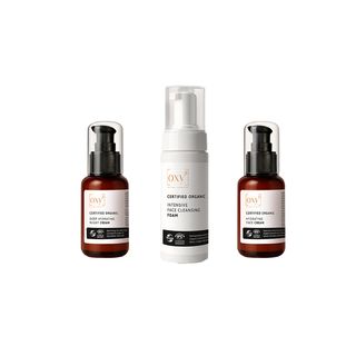 oxy8 Naturkosmetik - Starter Set: Reinigungsschaum, Tagescreme & Nachtcreme – klare, gepflegte Haut