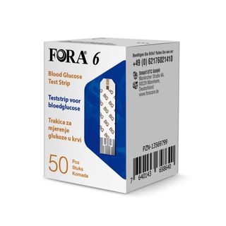 FORA 6 Blutzucker-Teststreifen (50 Stück) - Kompatibel mit FORA 6 Connect