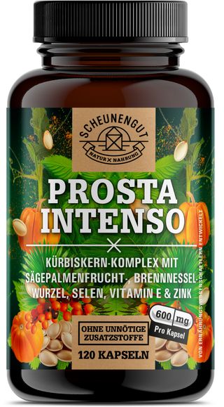 Scheunengut® PROSTA INTENSO | Prostata Kapseln mit Kürbiskern, Sägepalme, Selen uvm.