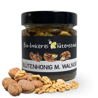 Bio Honig mit Walnuss von Bio-Imkerei Blütenstaub