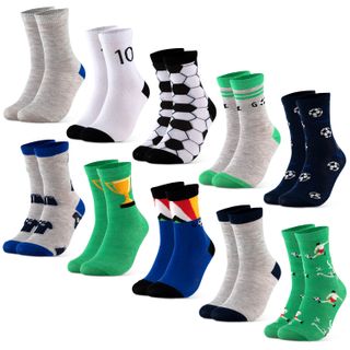 Occulto Jungen & Mädchen Motiv Socken 10er Pack (Modell: Fantasia) Fussball 35-38
