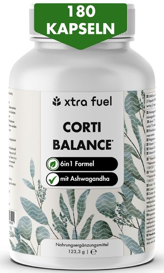XTRA FUEL Corti Balance - Cortisol Komplex - Ashwagandha (7 % Withanolide), Rhodiola & Vitamin B6