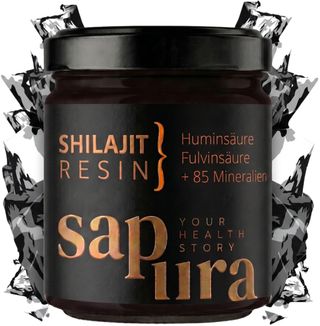 Shilajit Resin XXL Glas 60g - Mumijo Shilajit Harz + Dosierlöffel * 78% FULVIN + 12% HUMINSÄURE