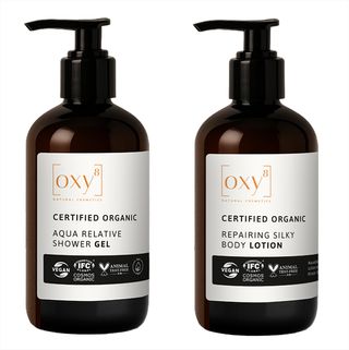 OXY8 Naturkosmetik KÖRPERPFLEGE SET – Duschgel & Body Lotion für straffe, zarte Haut