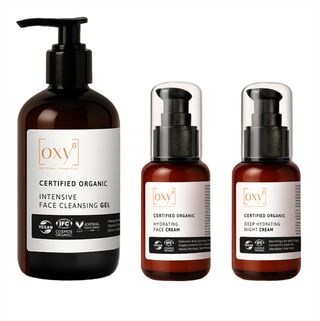 OXY8 Naturkosmetik MÄNNER GESICHTSPFLEGE ROUTINE – Reinigungsgel, Tages- & Nachtcreme gegen Falten