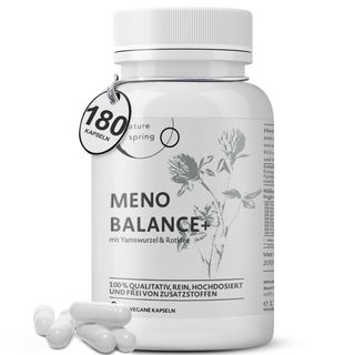 Wechseljahre Kapseln - Meno Balance mit Yams, Rotklee, Baldrian und Eisen- Nature spring