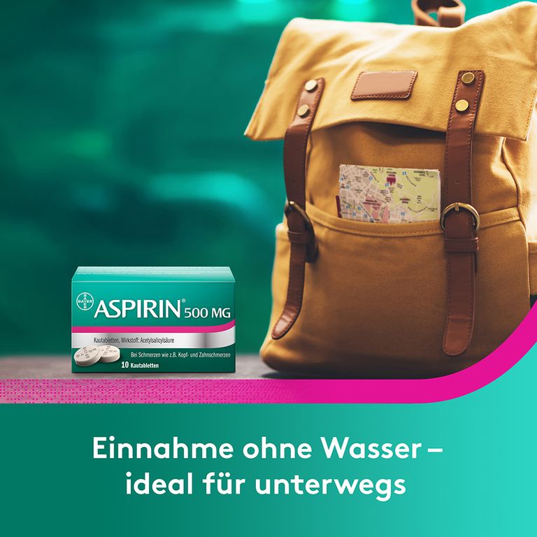 Aspirin® Kautabletten zur Direkteinnahme bei Schmerzen wie z. B. Kopf