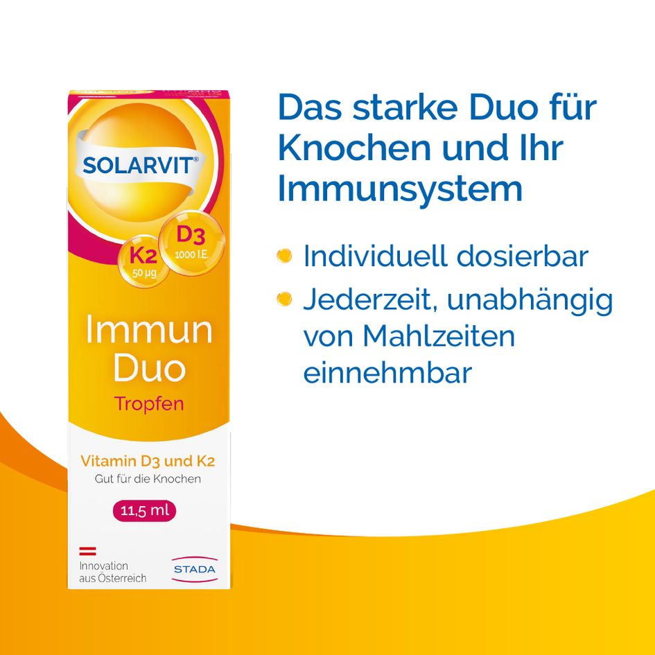 Solarvit® Immun Duo Tropfen mit Vitamin D3 & Vitamin K2, individuelle