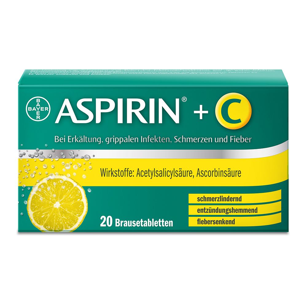 Aspirin® +C Brausetabletten bei Erkältung, grippalen Infekten, Schmerzen und Fieber