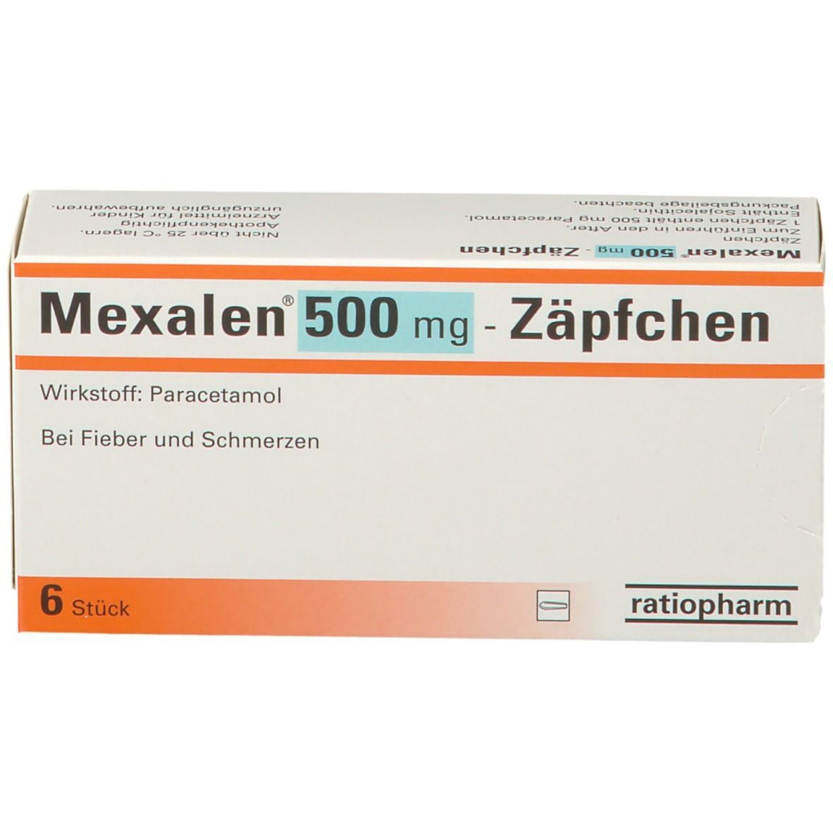 Mexalen® 500 mg-Zäpfchen 6 St - Shop Apotheke