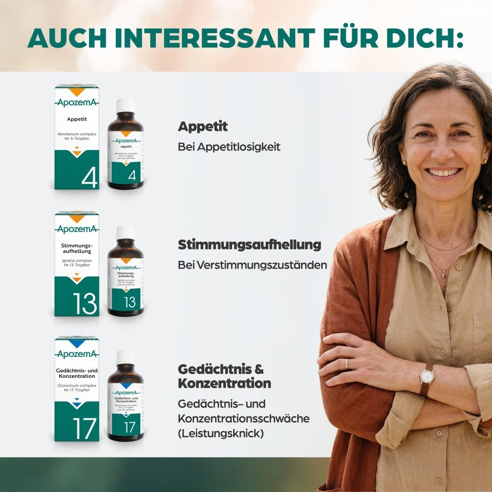 Apozema Produkte: Appetit, Stimmung, Gedächtnis & Konzentration.