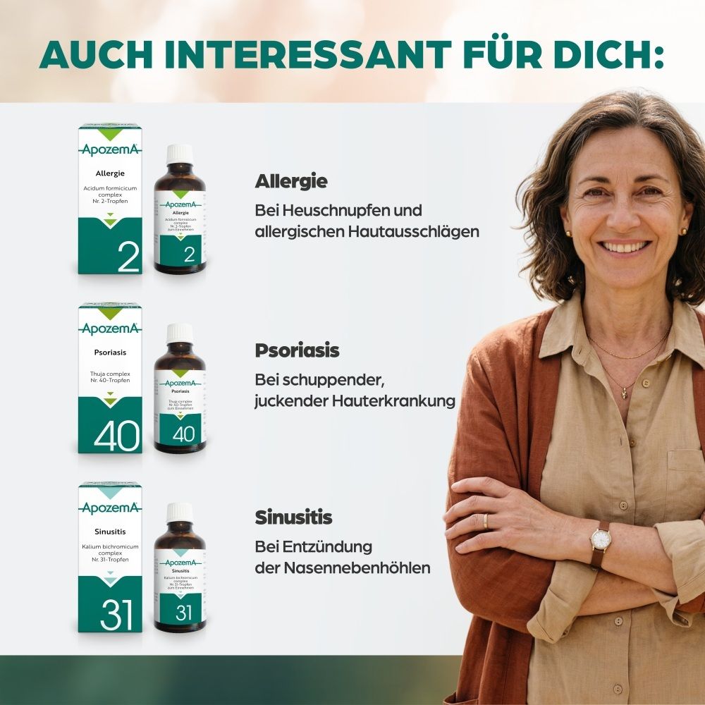Apozema Produkte für Allergie, Psoriasis und Sinusitis.