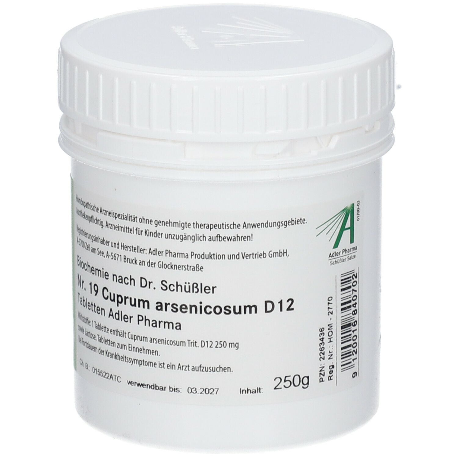 Adler Schüssler Salze Nr. 19 Cuprum arsenicosum D12