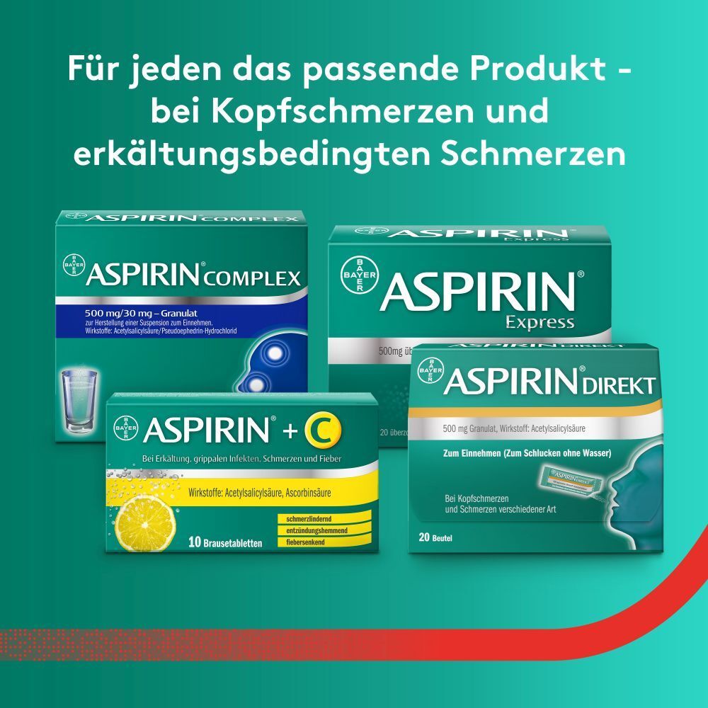 Aspirin® Akut Brausetabletten bei migränebedingten Kopfschmerzen