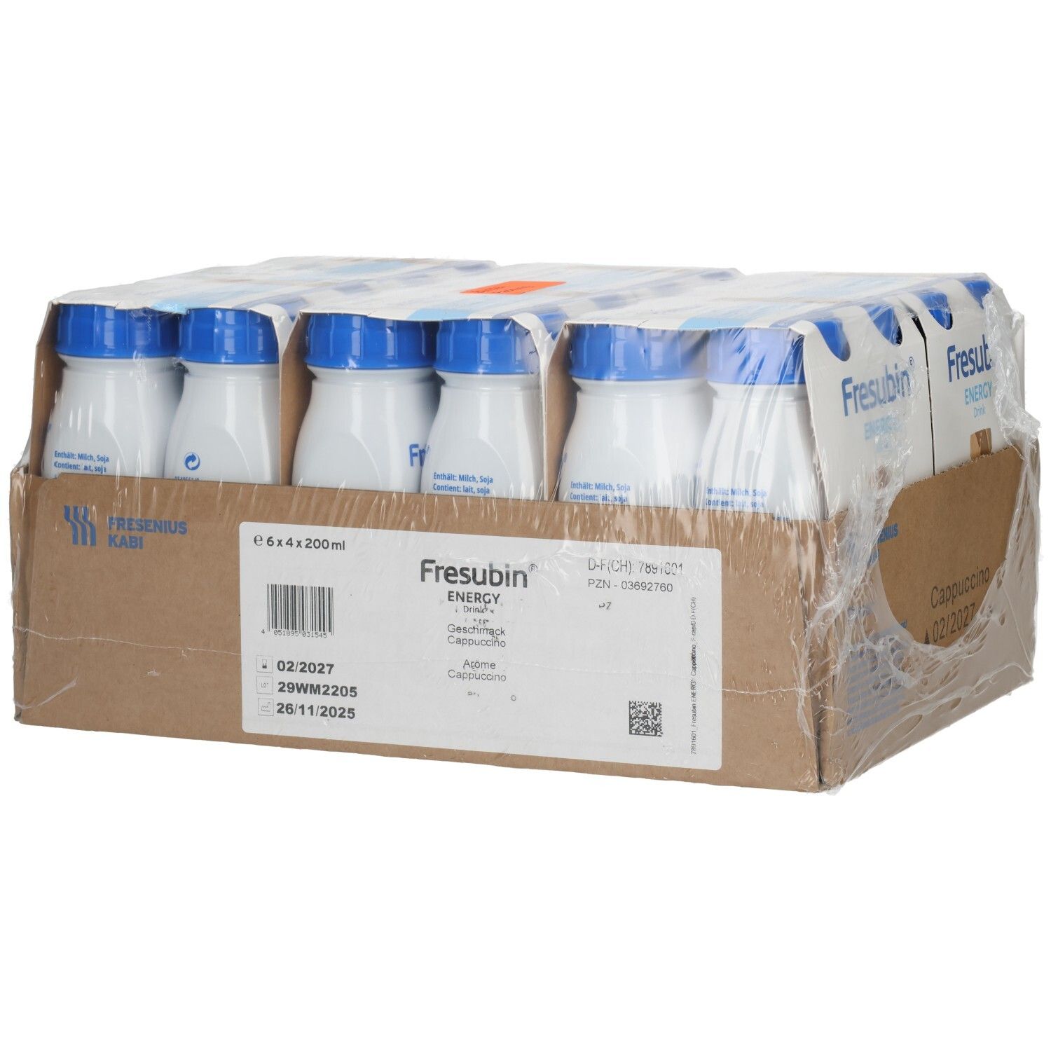 Fresubin Energy Drink, 6x200ml Flaschen im Karton.