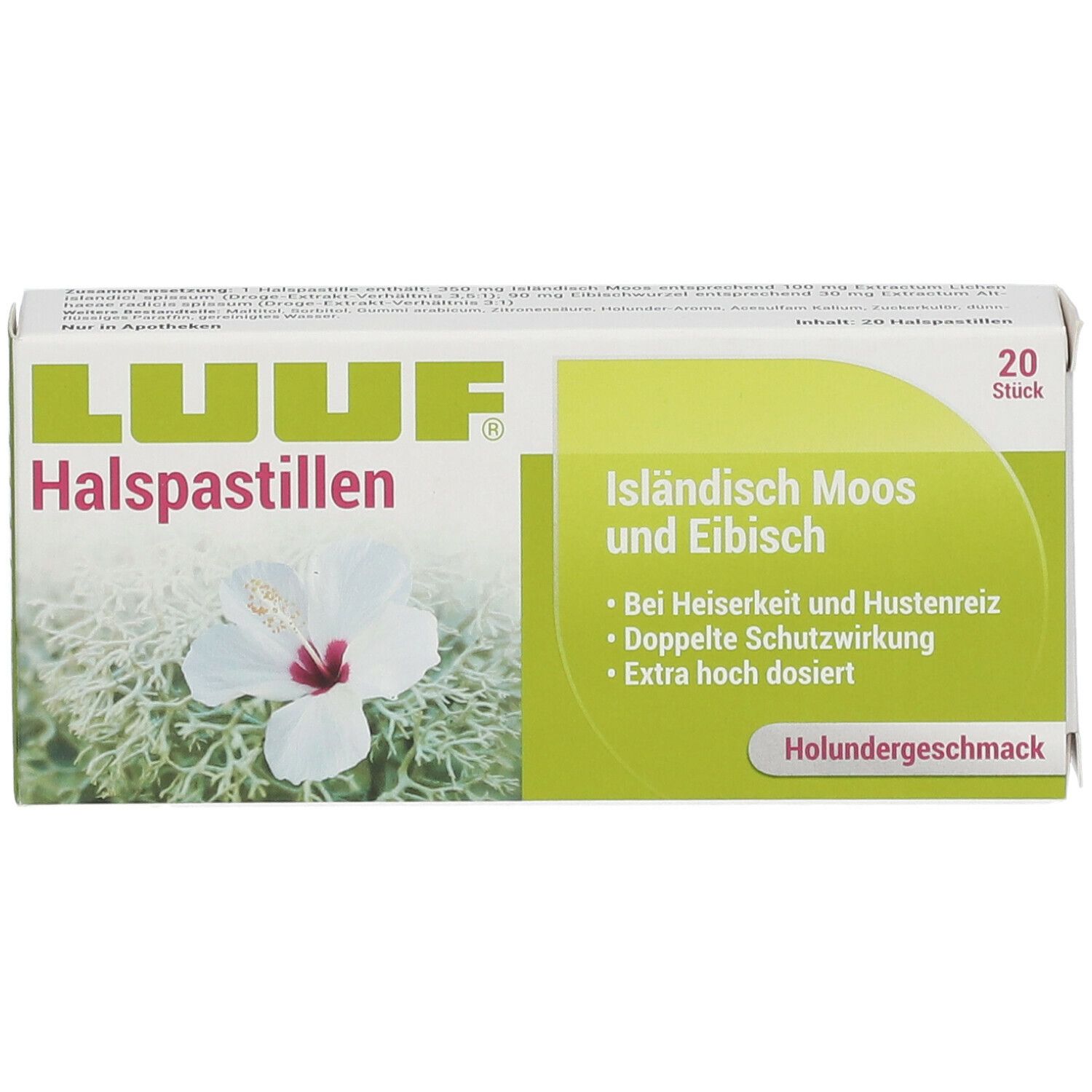LUUF® Halspastillen mit Isländisch Moos und Eibisch - Holunder