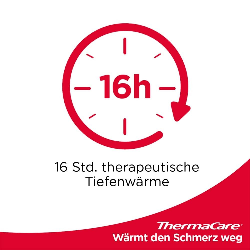 Rotes Logo mit Uhr und Text: 16 Std. therapeutische Tiefenwärme.