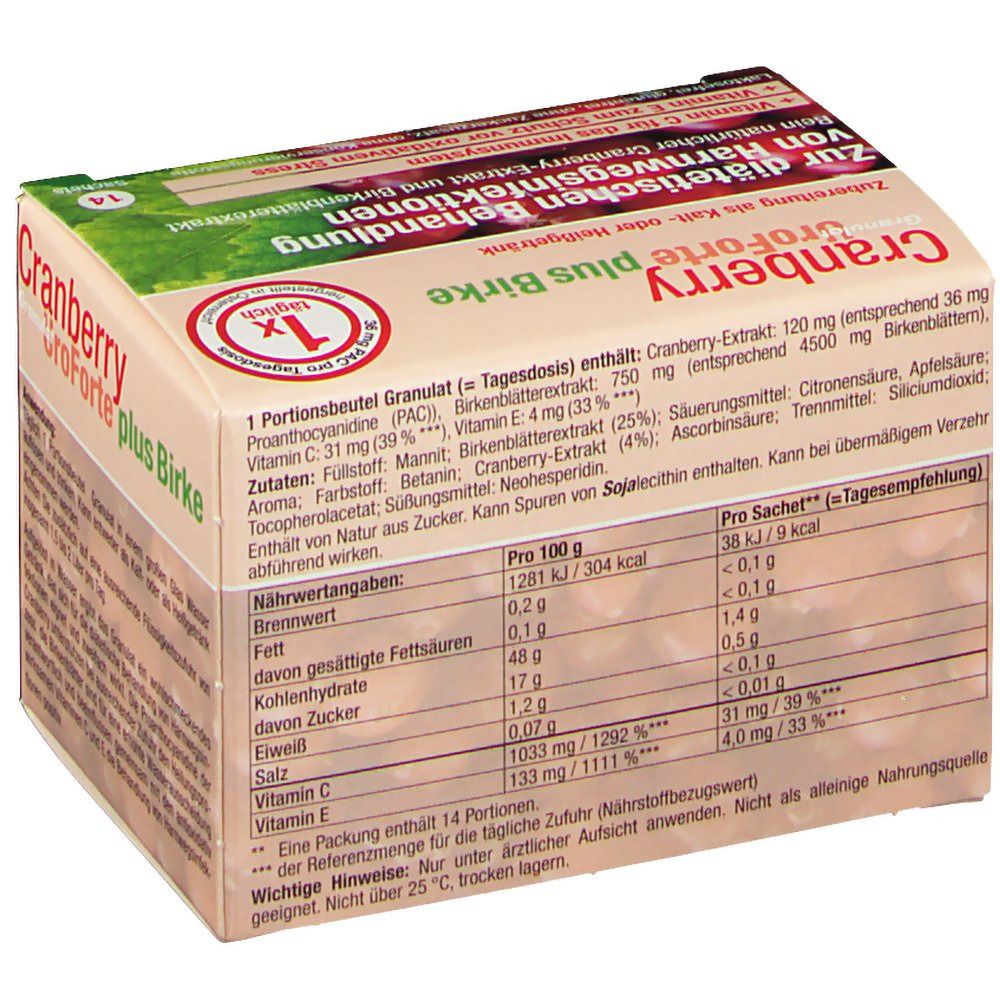 BIOGELAT® Cranberry UroForte plus Birke Granulat