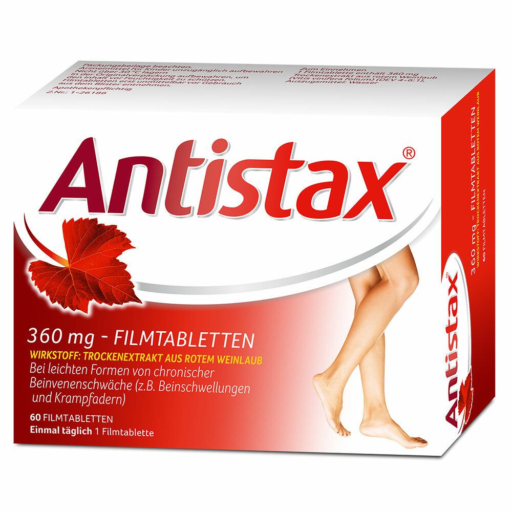 Antistax® 360 mg Filmtabletten bei Venenschwäche und Krampfadern