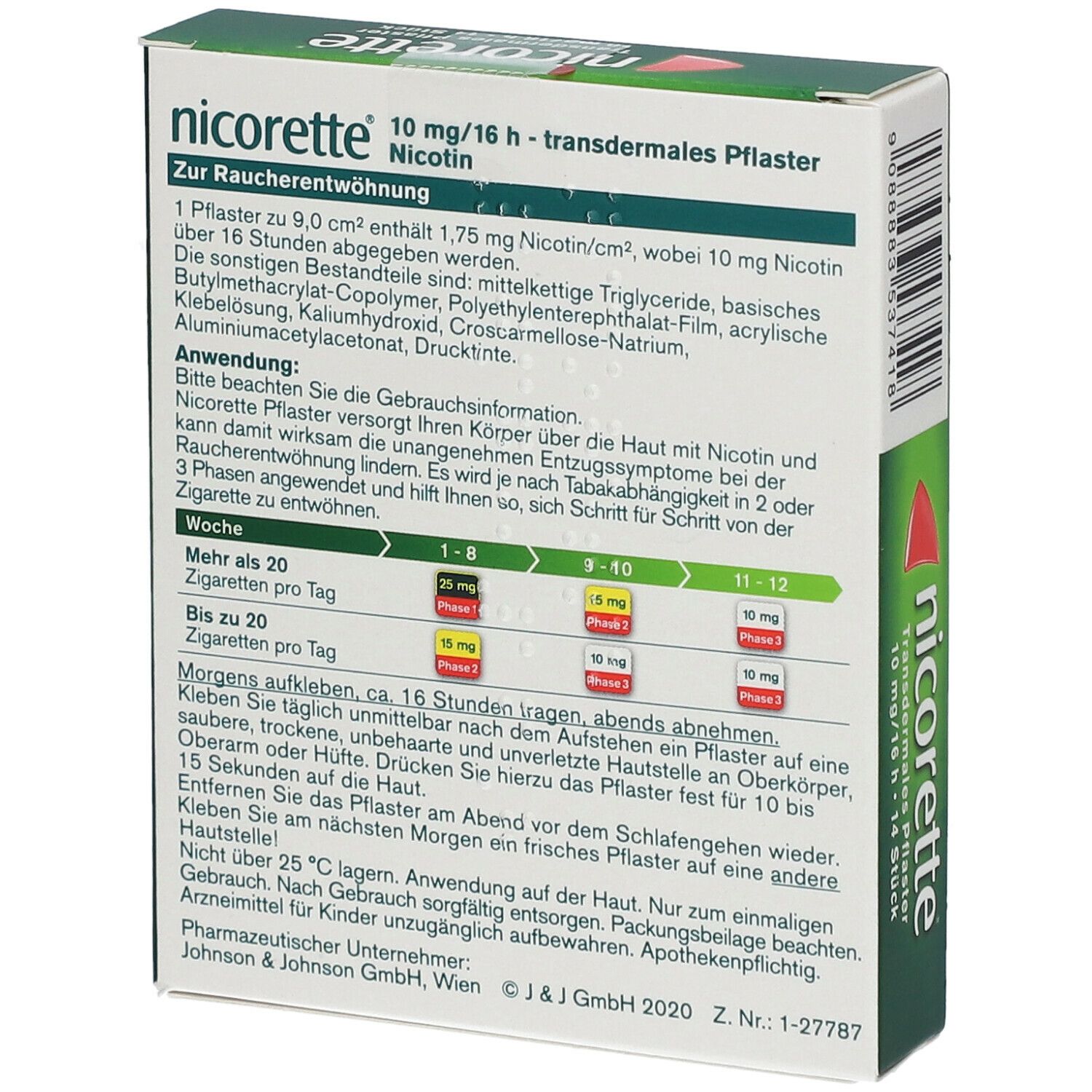 nicorette® transdermales Pflaster 10mg/16h