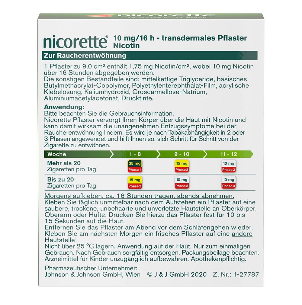 nicorette® transdermales Pflaster 10mg/16h