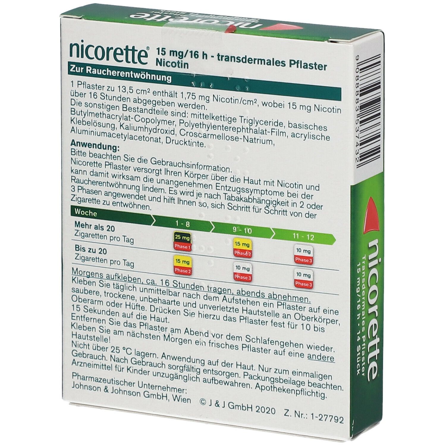 nicorette® transdermales Pflaster 15mg/16h