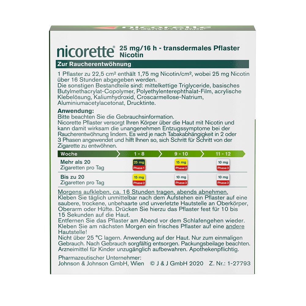 nicorette® transdermales Pflaster 25mg/16h