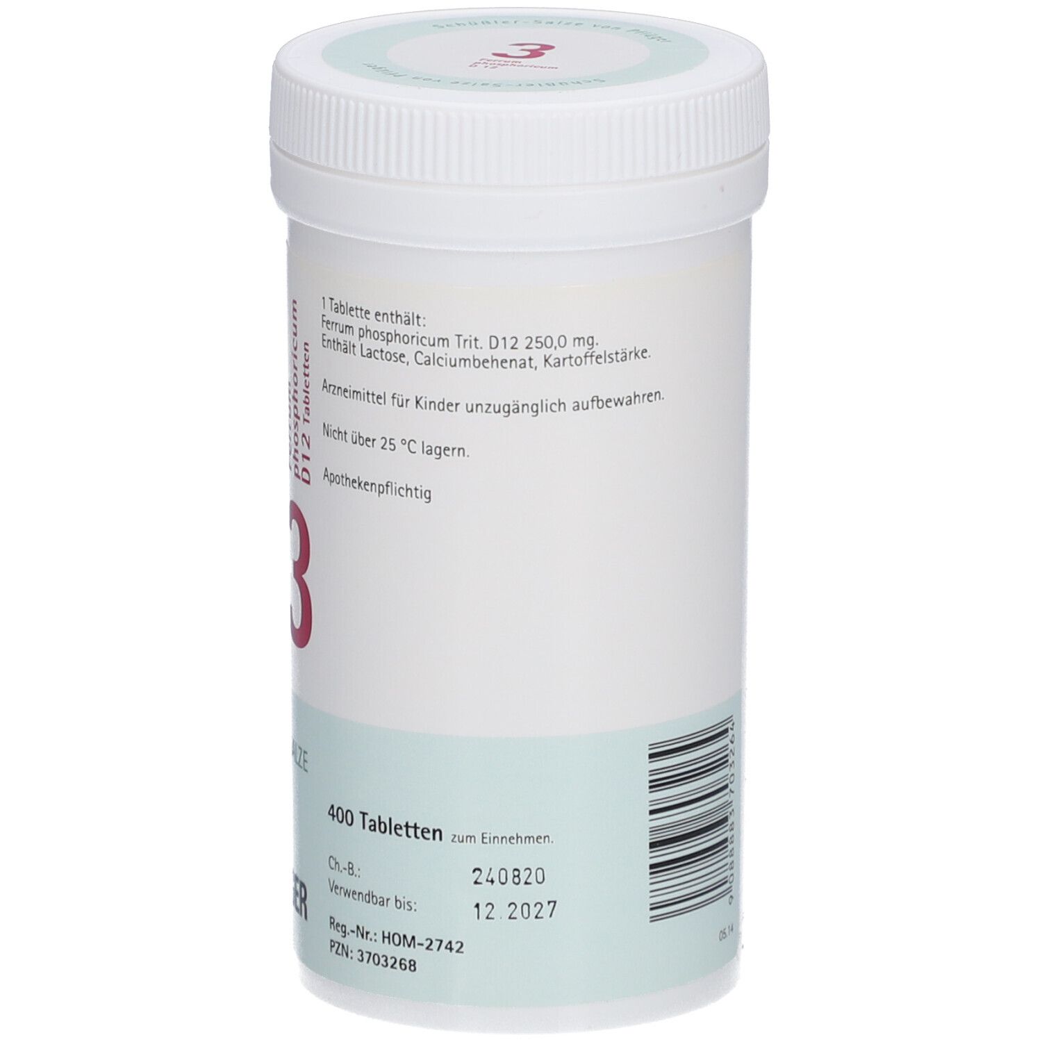 Schüßler-Salze 3 Ferrum phosphoricum D12 Tabletten